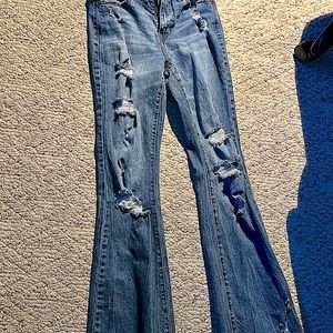 celebrity pink high rise flare jeans